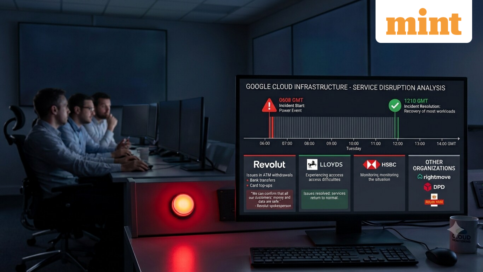 Google Cloud services recover after London data centre power outage disrupts Revolut, Lloyds and HSBC — Mint India